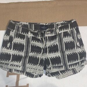 American Eagle Outfitters Geometric Black and White Jean Shorts